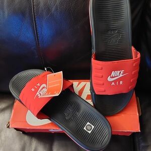 Nike Air Red and Black Slide Sandals
